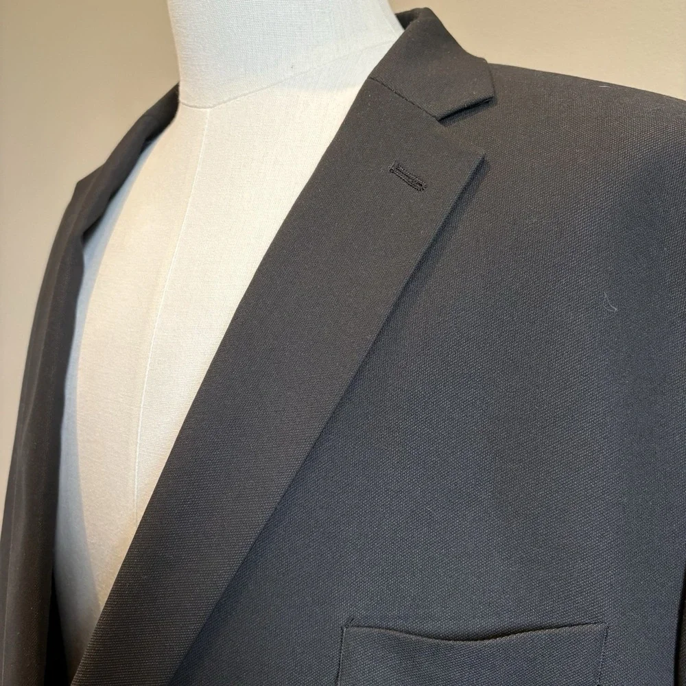 Shaquille O'Neal Blazer XLG 56R Black Solid Sport Coat Jacket Modern Travel‎ NEW